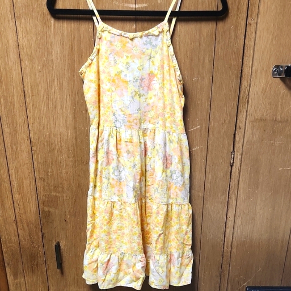 Art Class Yellow Floral Dress with Ruffles